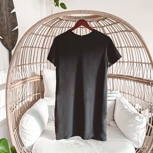 Helmut Lang Black Short Sleeve Shift Dress